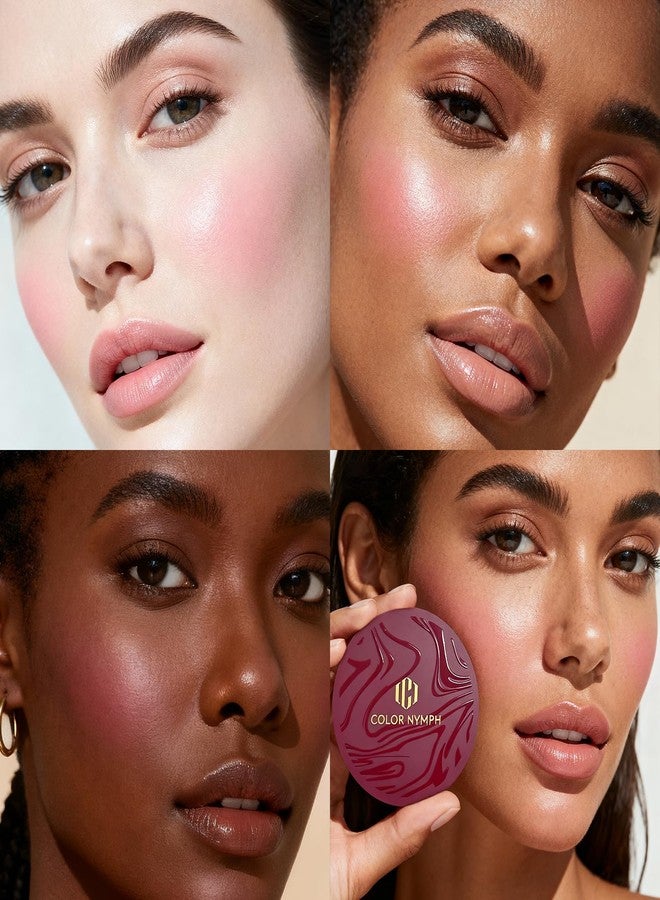 Color Nymph Blush Makeup - 3 Colors Ultra-Smoothy Cream Blush for Cheeks, Multi-Use Cream Blushes Balm & Lip Tint, Hydrating, Lightweight & Blendable Color, Face Makeup, Vegan & Cruelty-Free （#02） - Image 2